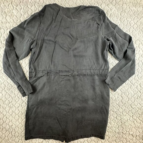 Zara Basic Collection Womens Black Utility Zip Jacket With Pockets Size Medium - Picture 2 of 7